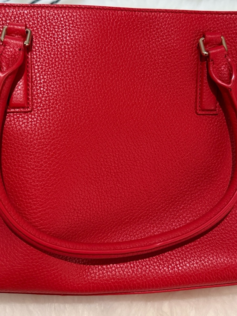 Tory Burch Vibrant Red Pebbled Leather Tassel Tote - Picture 4 of 14